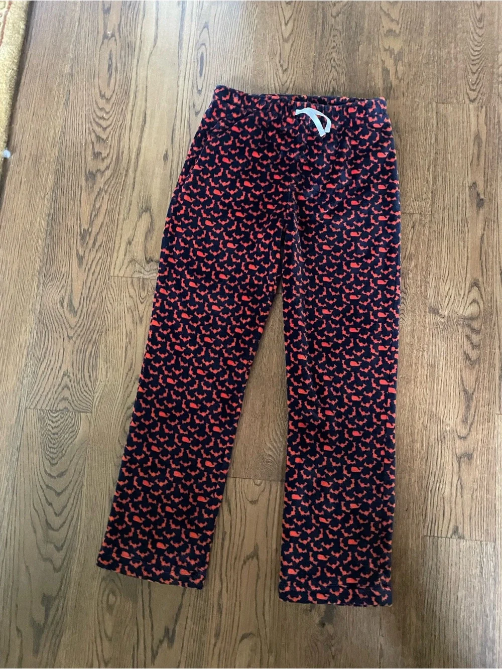 Vineyard Vines - Kids Black and Orange Bat Print Lounge Pants - Size 18/XL